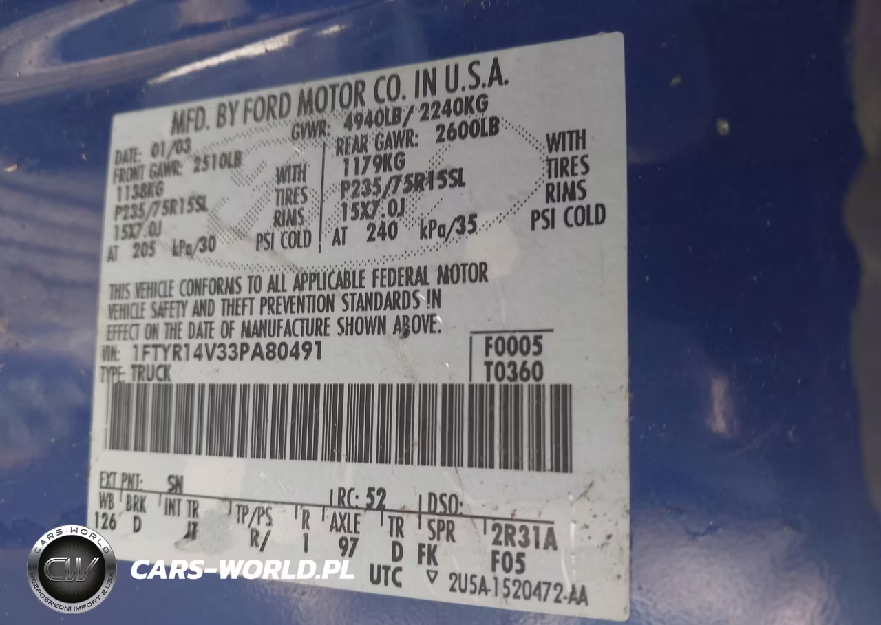 2003 Ford Ranger Edge-Tremor-Xl-Xlt VIN:1FTYR14V33PA80491 - 9