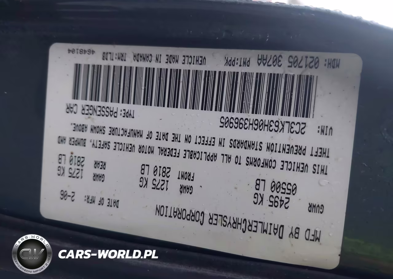 2006 Chrysler 300C VIN:2C3LK63H06H396905 - 9
