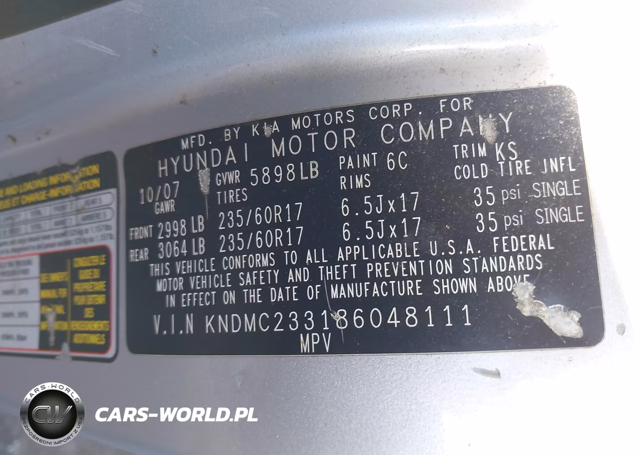 2008 Hyundai Entourage Gls-Limited VIN:KNDMC233186048111 - 9