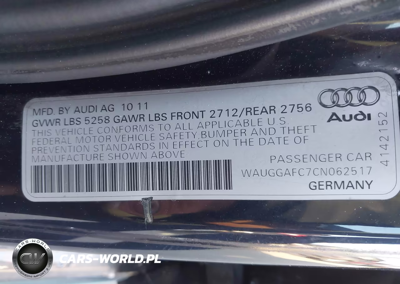 2012 Audi A6 3.0 Premium VIN:WAUGGAFC7CN062517 - 9