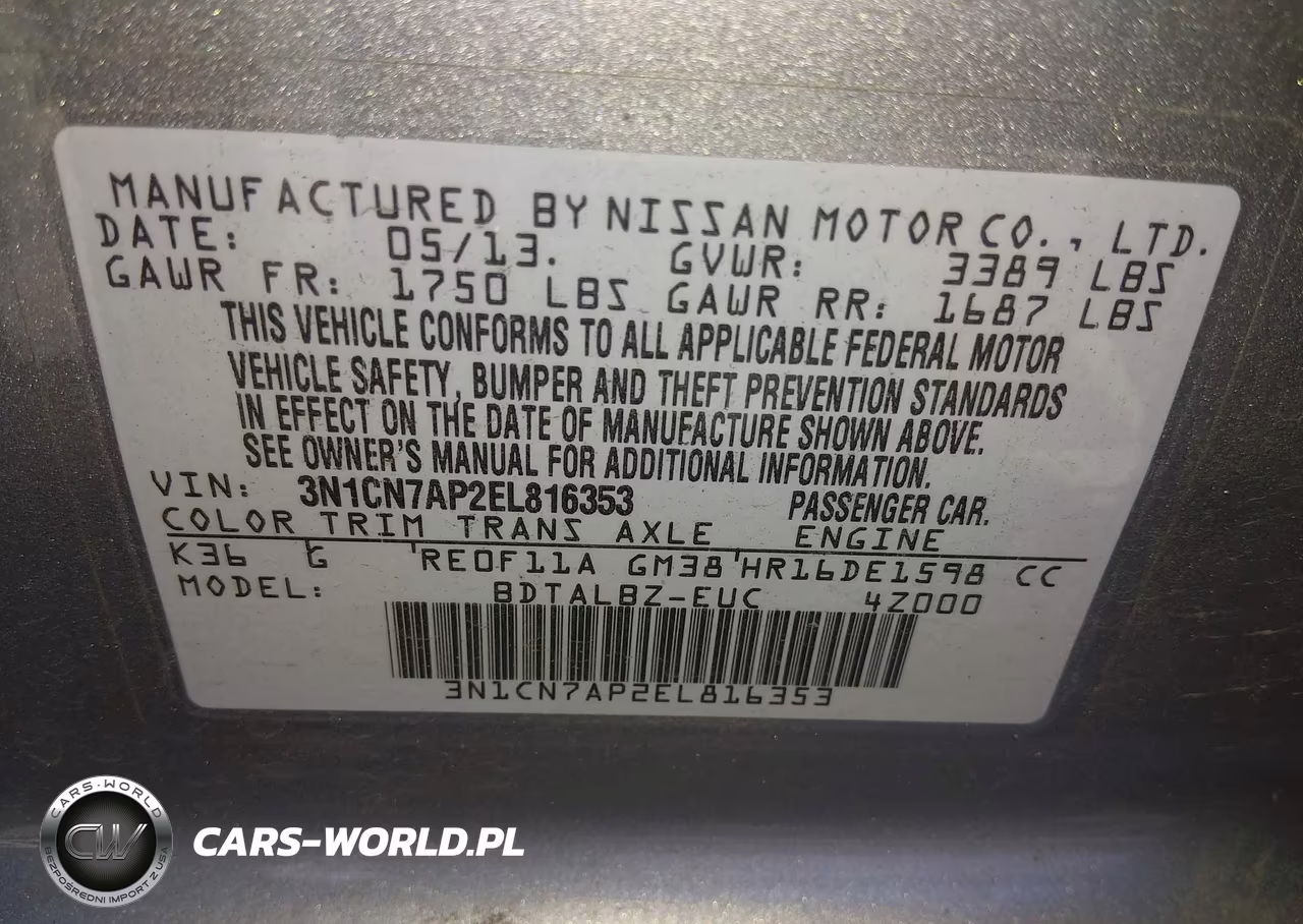 2014 Nissan Versa 1.6 Sv VIN:3N1CN7AP2EL816353 - 9