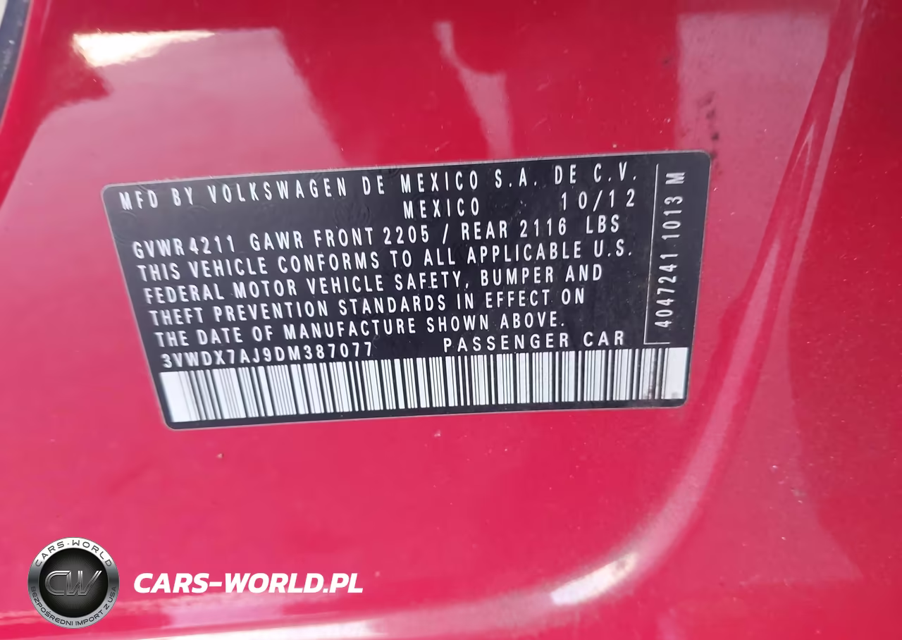 2013 Volkswagen Jetta 2.5L Se VIN:3VWDX7AJ9DM387077 - 9