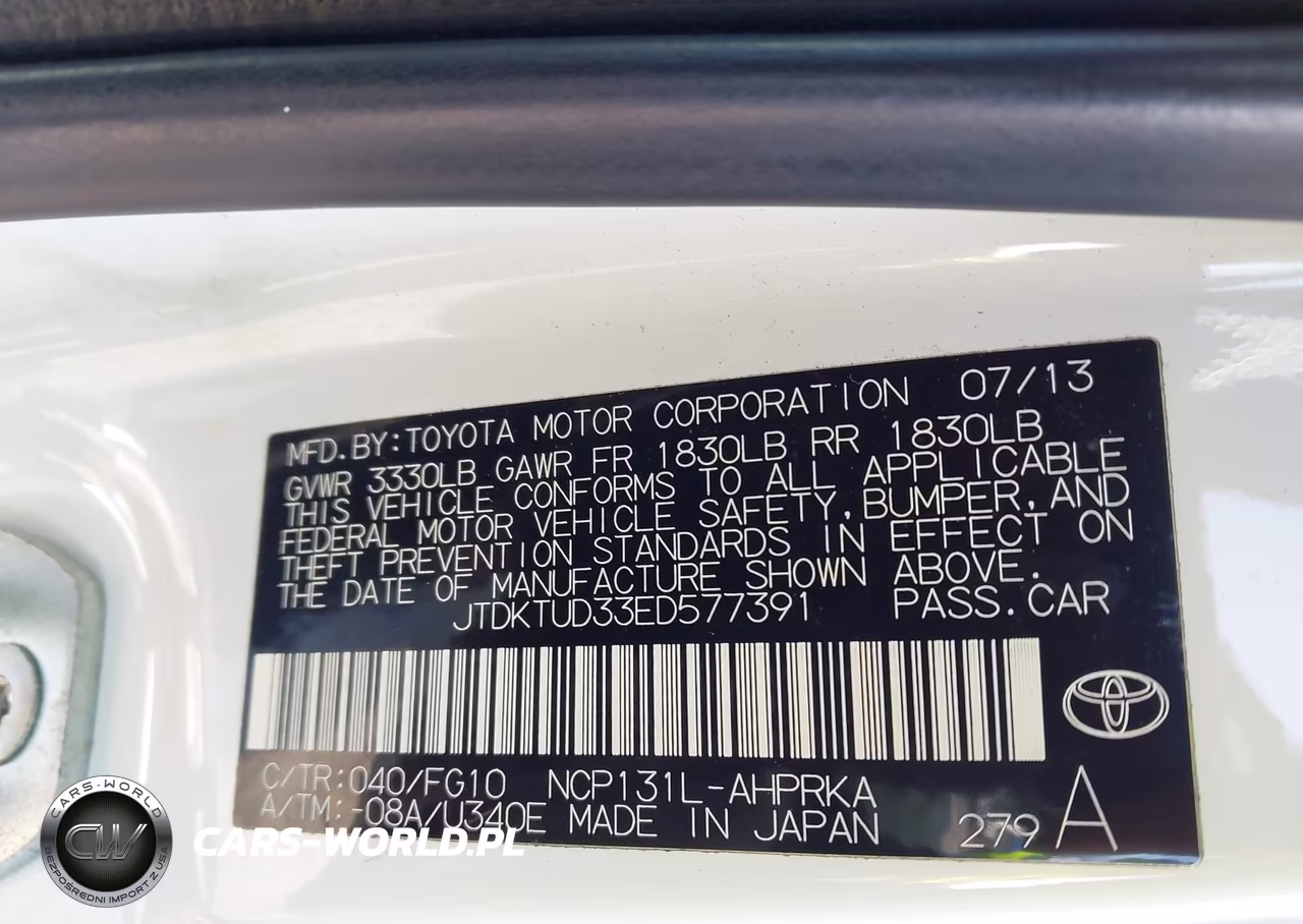 2014 Toyota Yaris Le (Tmc-Cbu Plant) VIN:JTDKTUD33ED577391 - 9