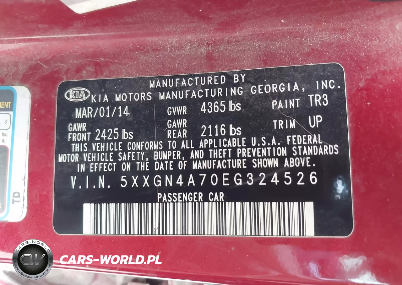 2014 Kia Optima Ex VIN:5XXGN4A70EG324526 - 9