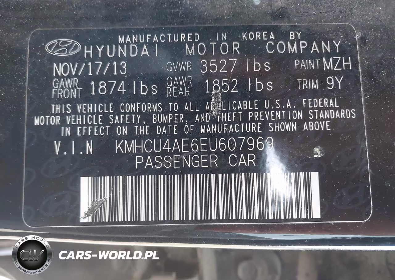 2014 Hyundai Accent Gls VIN:KMHCU4AE6EU607969 - 9