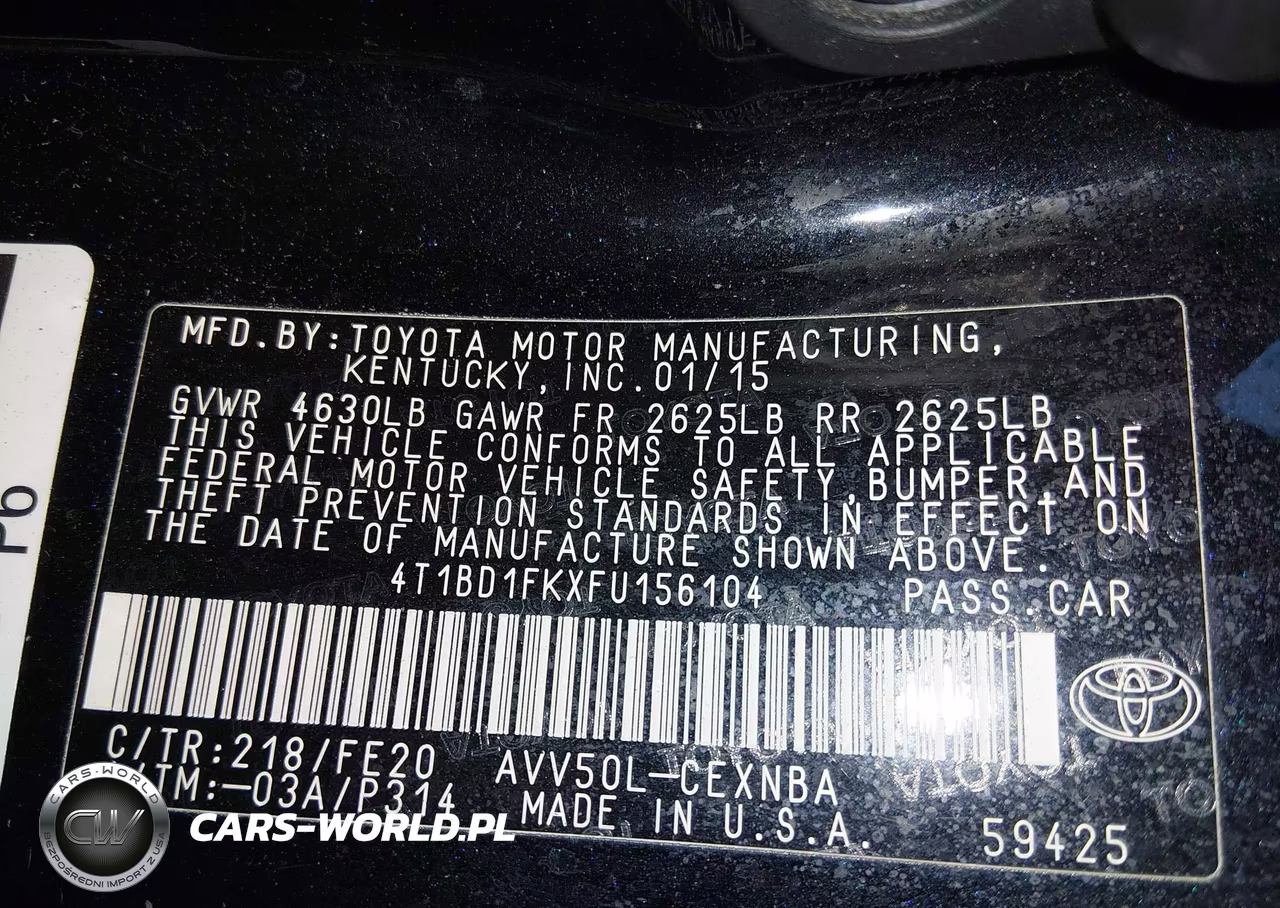 2015 Toyota Camry Hybrid Le VIN:4T1BD1FKXFU156104 - 9