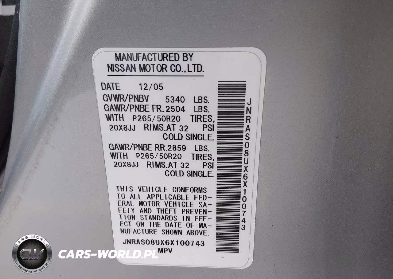 2006 Infiniti Fx35 VIN:JNRAS08UX6X100743 - 9
