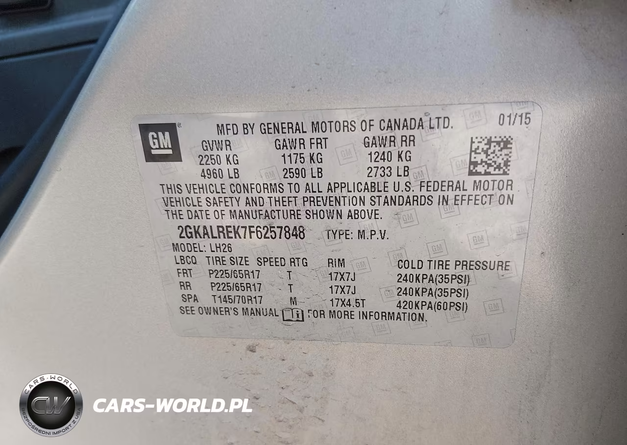 2015 GMC Terrain Sle-2 VIN:2GKALREK7F6257848 - 9