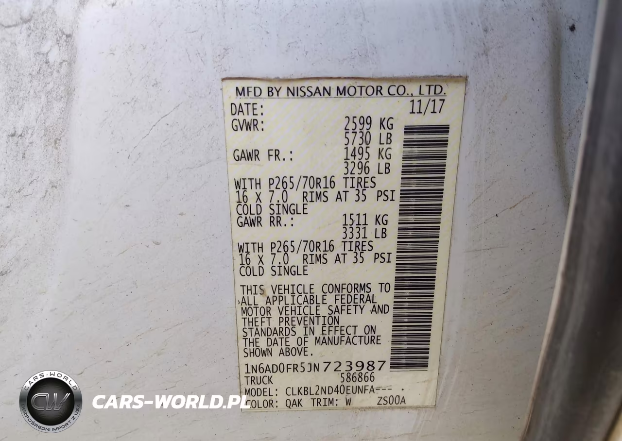 2018 Nissan Frontier Sv VIN:1N6AD0FR5JN723987 - 9