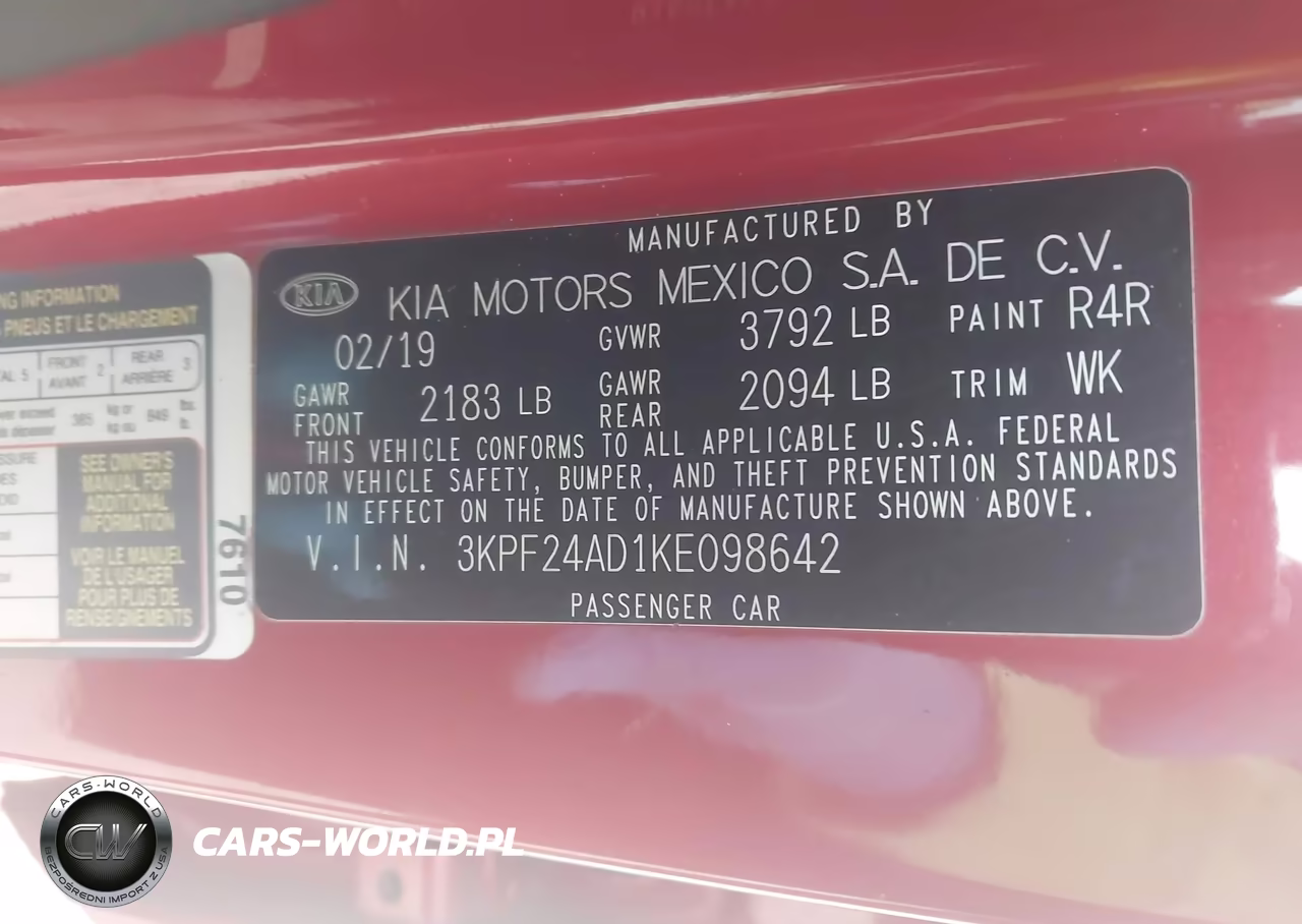 2019 Kia Forte Lxs VIN:3KPF24AD1KE098642 - 9