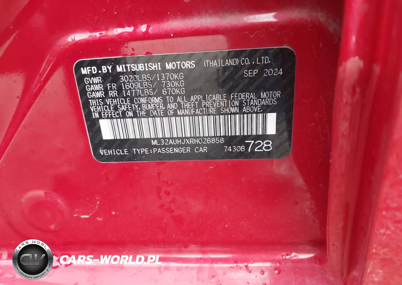 2024 Mitsubishi Mirage Es-Le VIN:ML32AUHJXRH026858 - 9