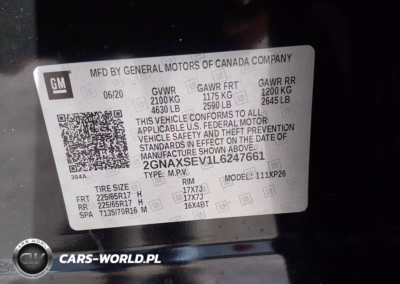 2020 Chevrolet Equinox Awd Ls VIN:2GNAXSEV1L6247661 - 9