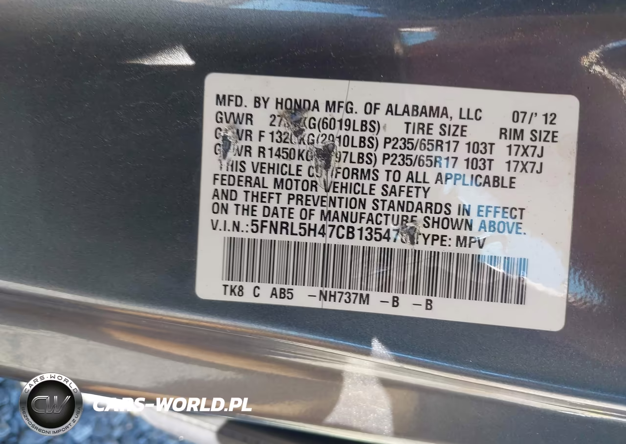 2012 Honda Odyssey Ex VIN:5FNRL5H47CB135470 - 9