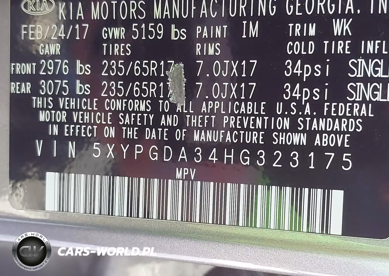 2017 Kia Sorento 2.4L Lx VIN:5XYPGDA34HG323175 - 9