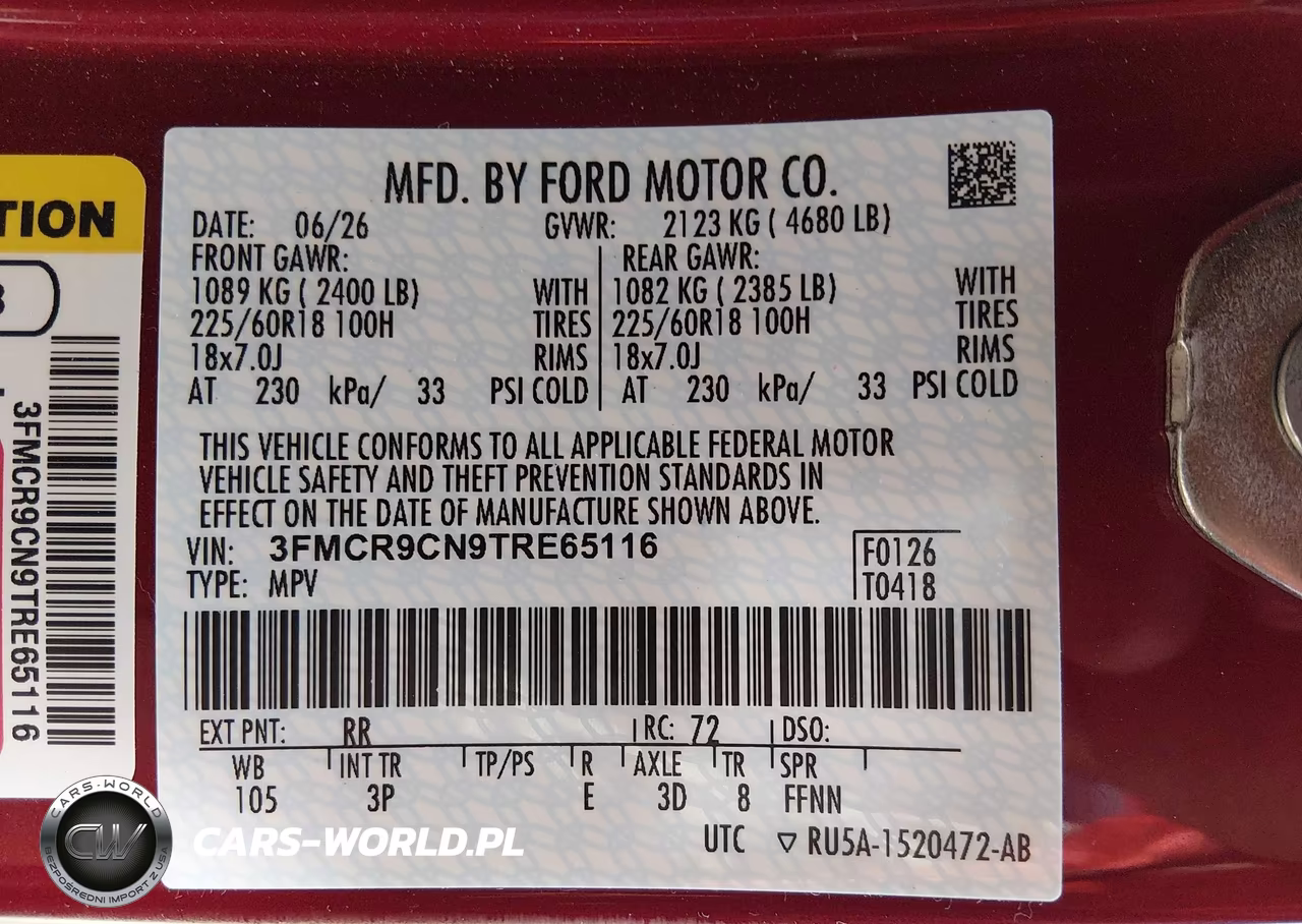2026 Ford Bronco Sport Outer Banks VIN:3FMCR9CN9TRE65116 - 6