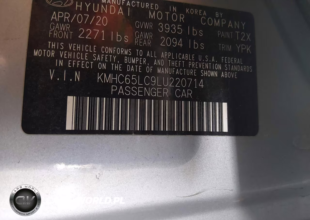 2020 Hyundai Ioniq Hybrid Blue VIN:KMHC65LC9LU220714 - 9