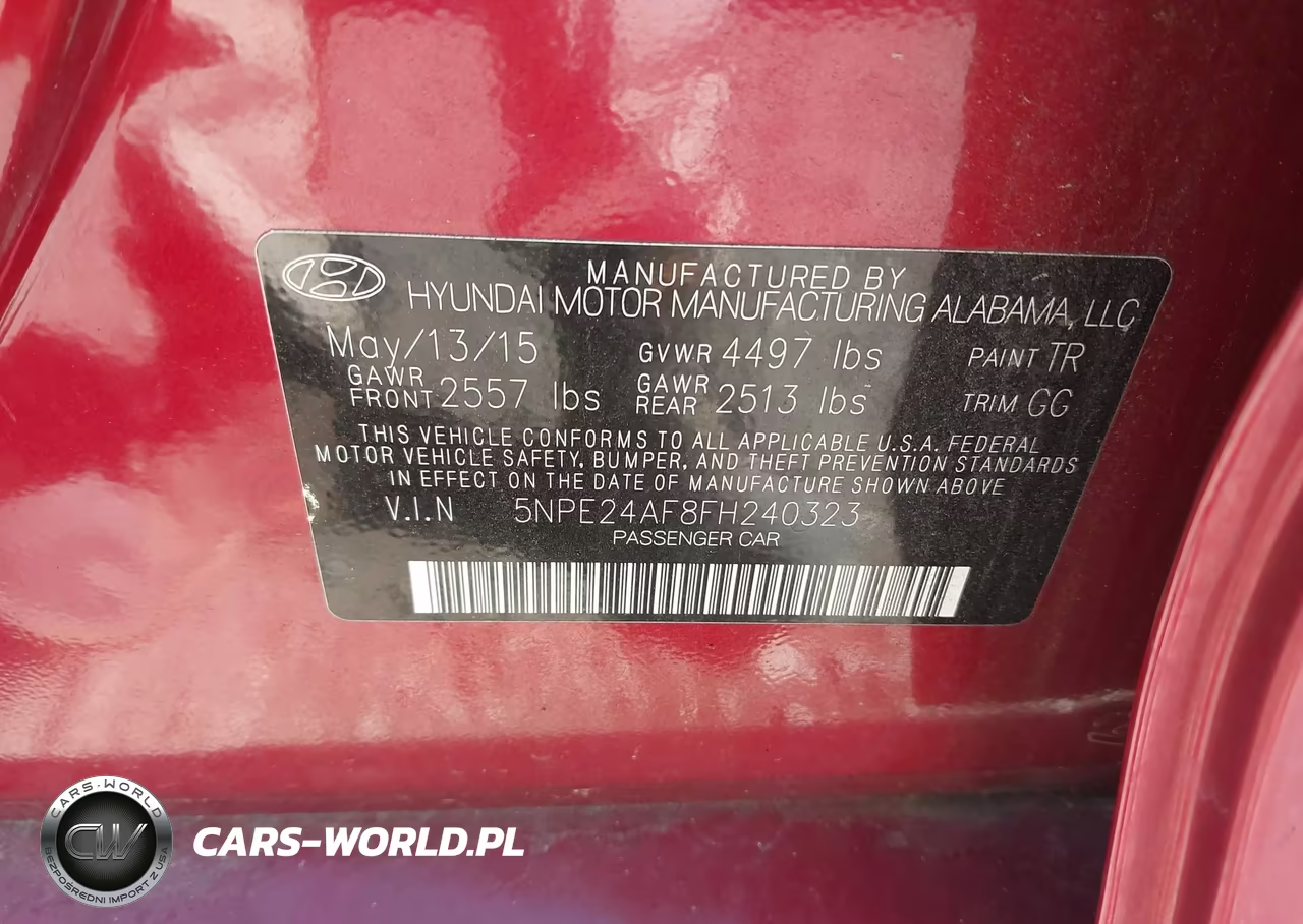 2015 Hyundai Sonata Se VIN:5NPE24AF8FH240323 - 9