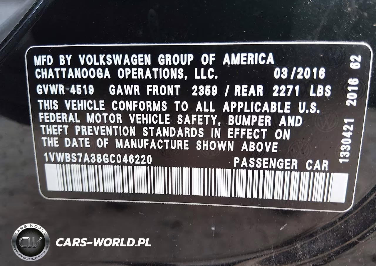 2016 Volkswagen Passat 1.8T Se VIN:1VWBS7A38GC046220 - 9