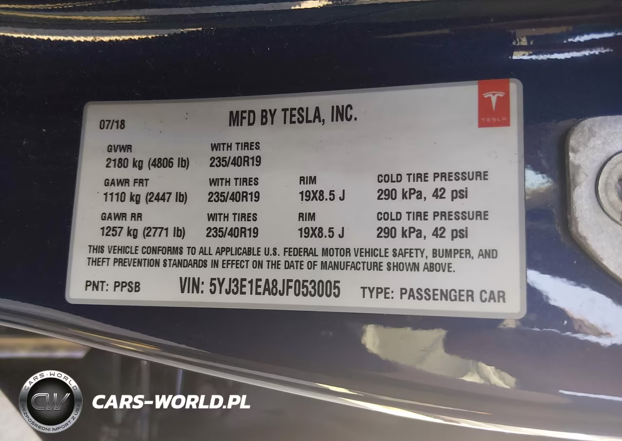 2018 Tesla Model 3 Long Range-Mid Range VIN:5YJ3E1EA8JF053005 - 8