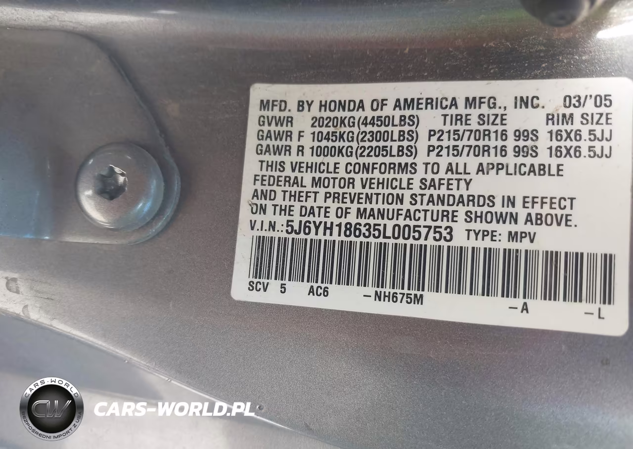 2005 Honda Element Ex VIN:5J6YH18635L005753 - 9