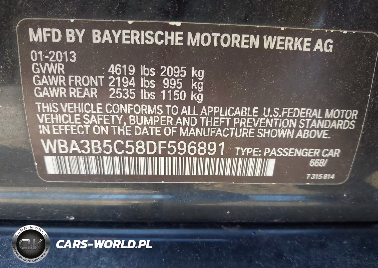 2013 BMW 328I xDrive VIN:WBA3B5C58DF596891 - 9