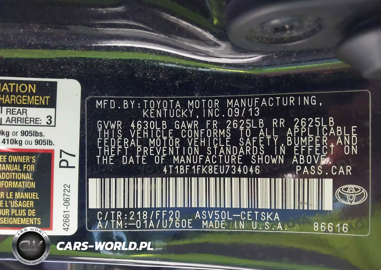 2014 Toyota Camry Se VIN:4T1BF1FK8EU734046 - 9