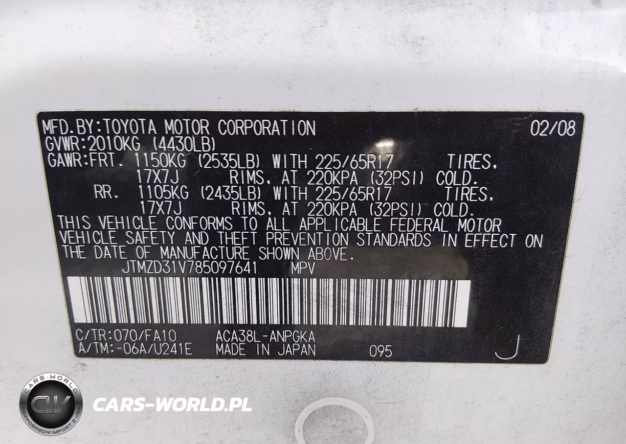 2008 Toyota Rav4 Limited VIN:JTMZD31V785097641 - 9