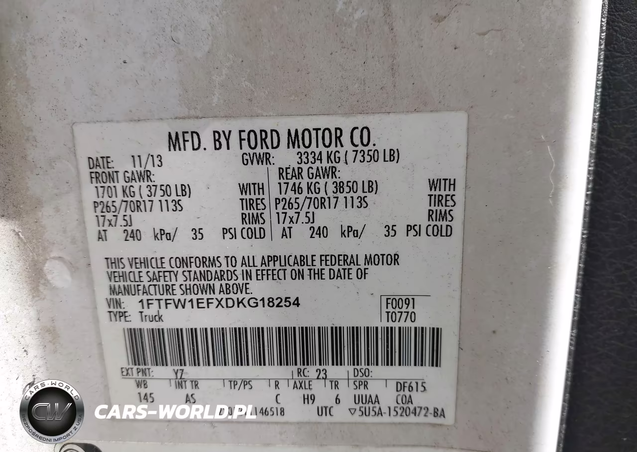 2013 Ford F-150 Xl VIN:1FTFW1EFXDKG18254 - 9