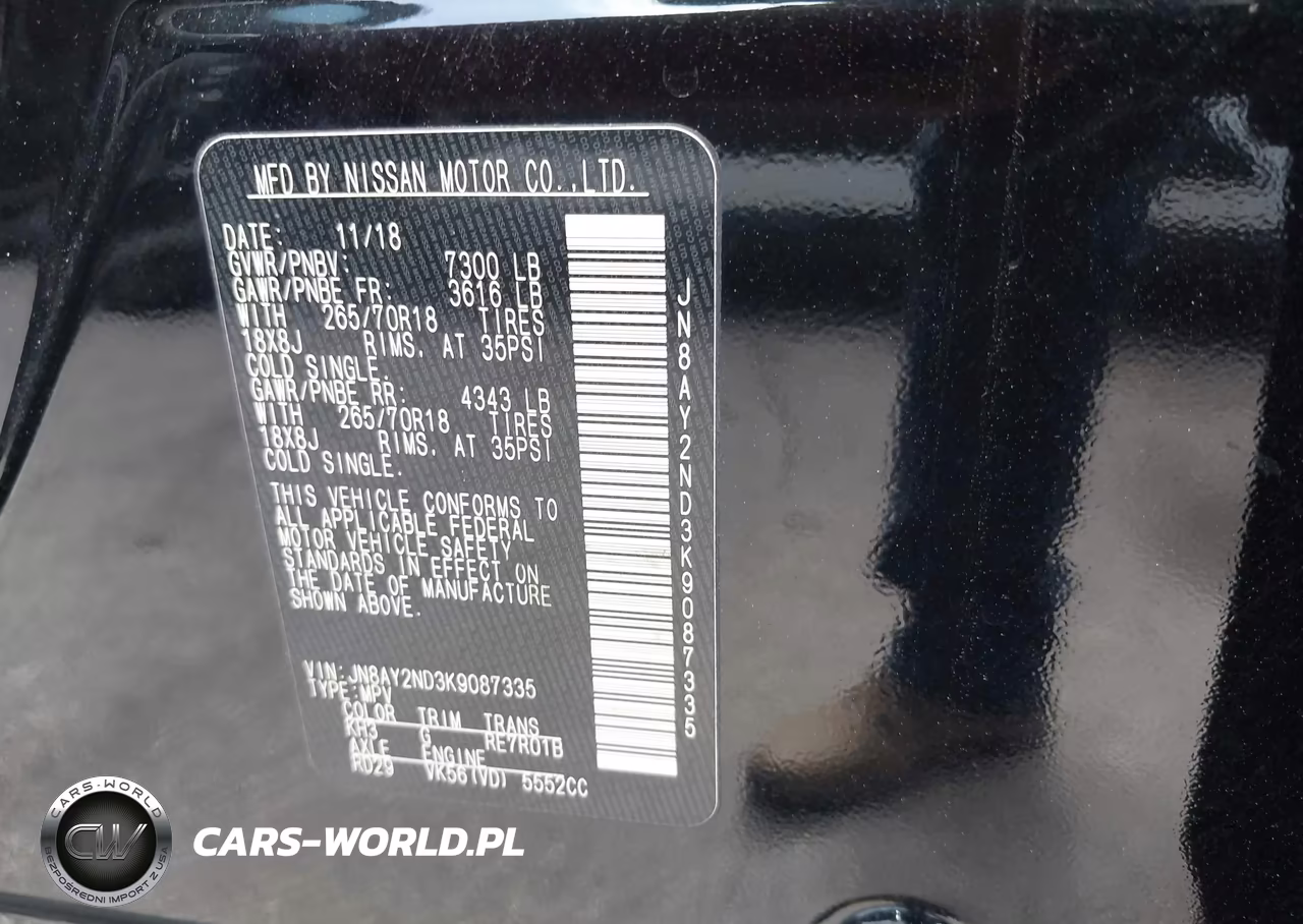 2019 Nissan Armada Sv VIN:JN8AY2ND3K9087335 - 9
