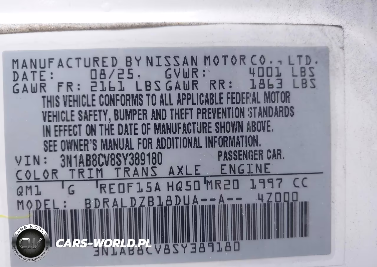 2025 Nissan Sentra Sv VIN:3N1AB8CV8SY389180 - 9