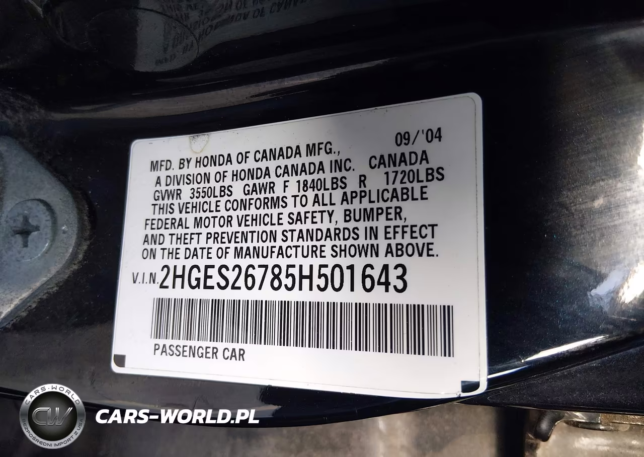 2005 Honda Civic Ex VIN:2HGES26785H501643 - 9