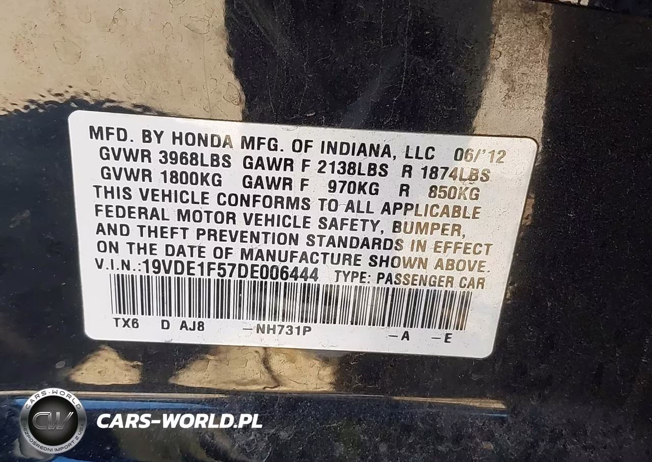 2013 Acura Ilx 2.0L VIN:19VDE1F57DE006444 - 9