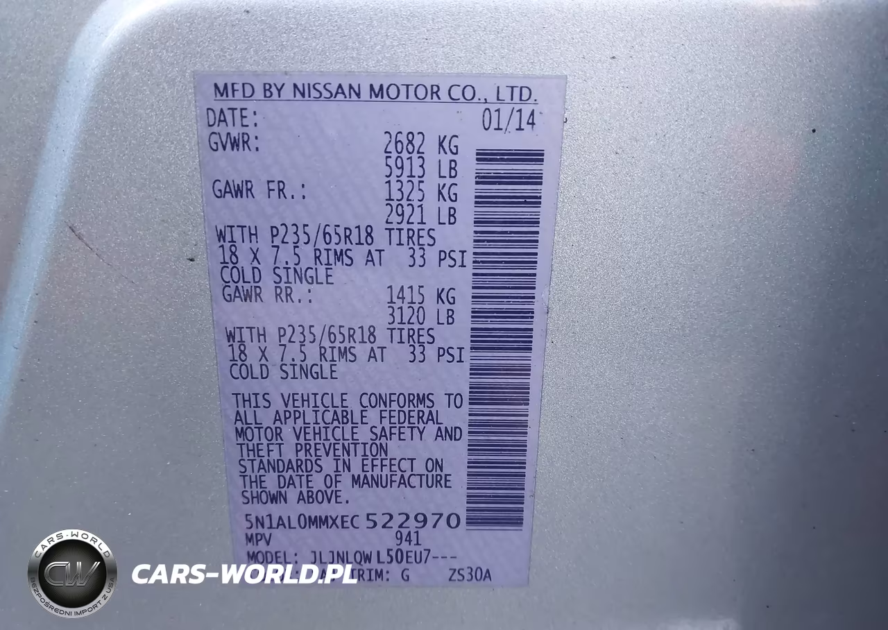 2014 Infiniti Qx60 VIN:5N1AL0MMXEC522970 - 9