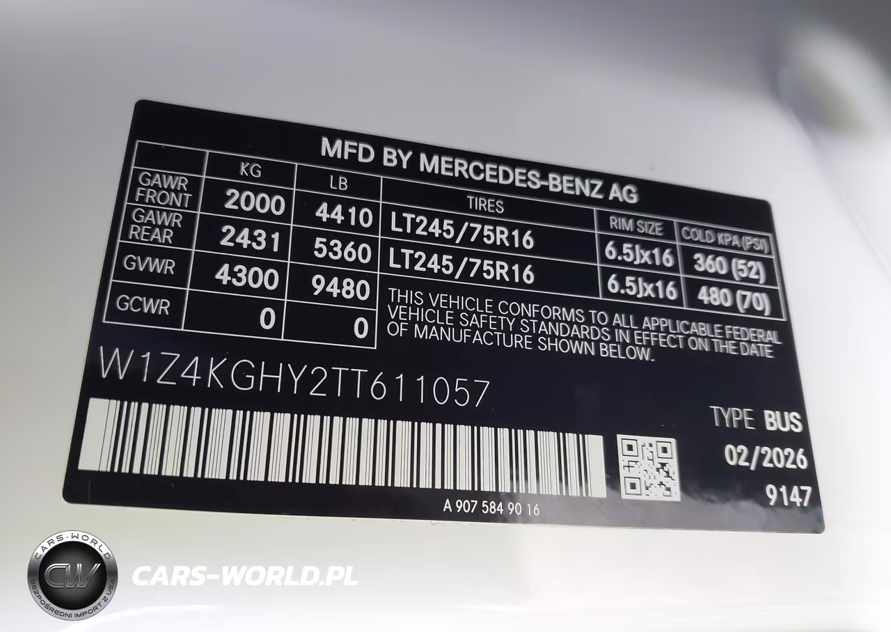 2026 Mercedes-Benz Sprinter 2500 High Roof 4-Cyl Diesel VIN:W1Z4KGHY2TT611057 - 9