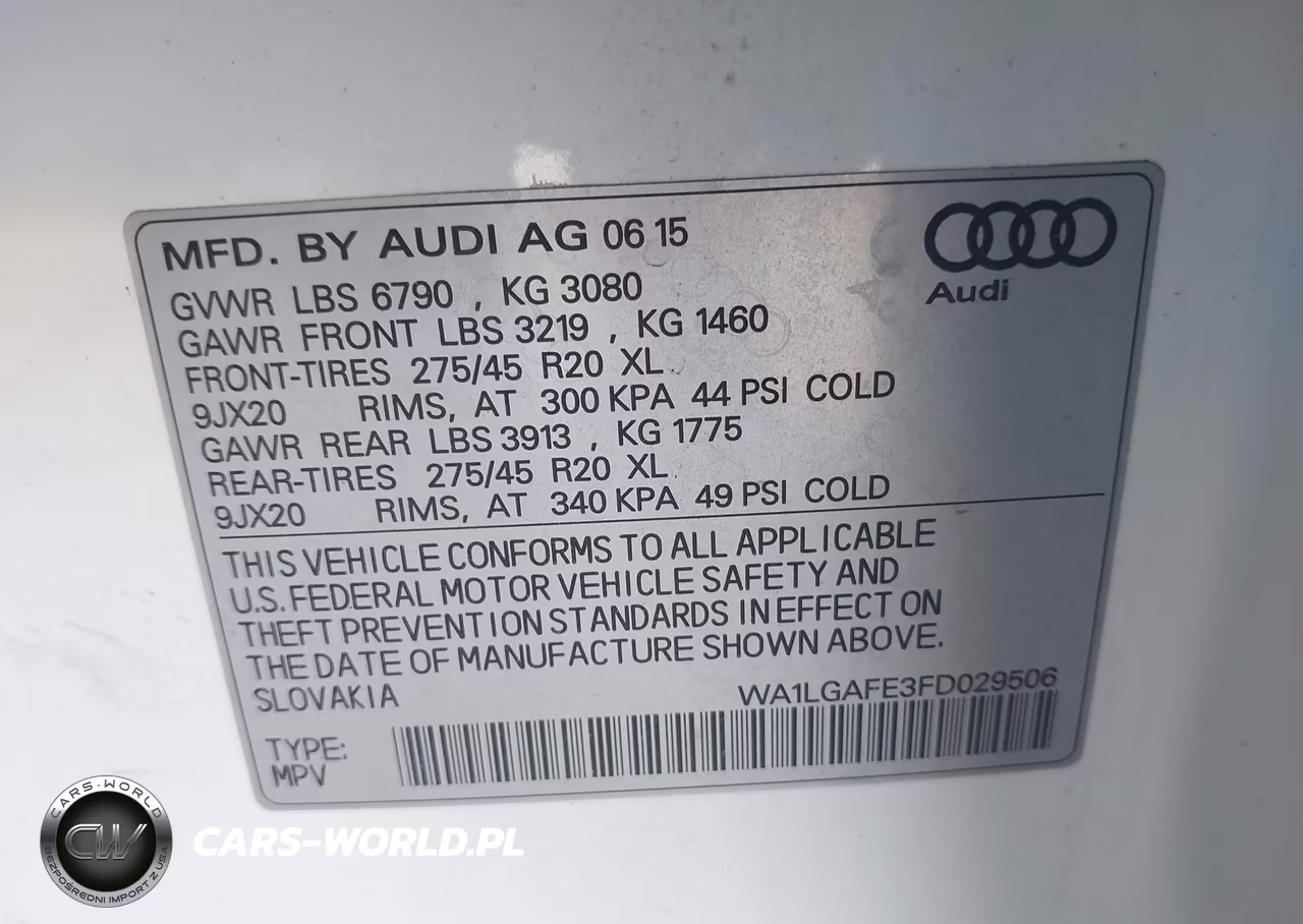 2015 Audi Q7 3.0T Premium VIN:WA1LGAFE3FD029506 - 9