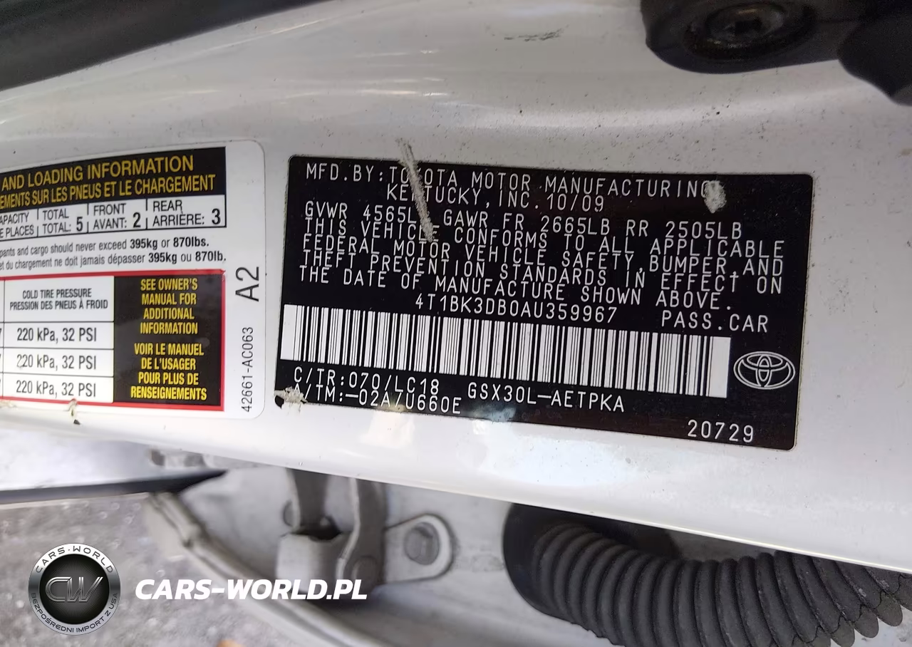 2010 Toyota Avalon Limited VIN:4T1BK3DB0AU359967 - 9