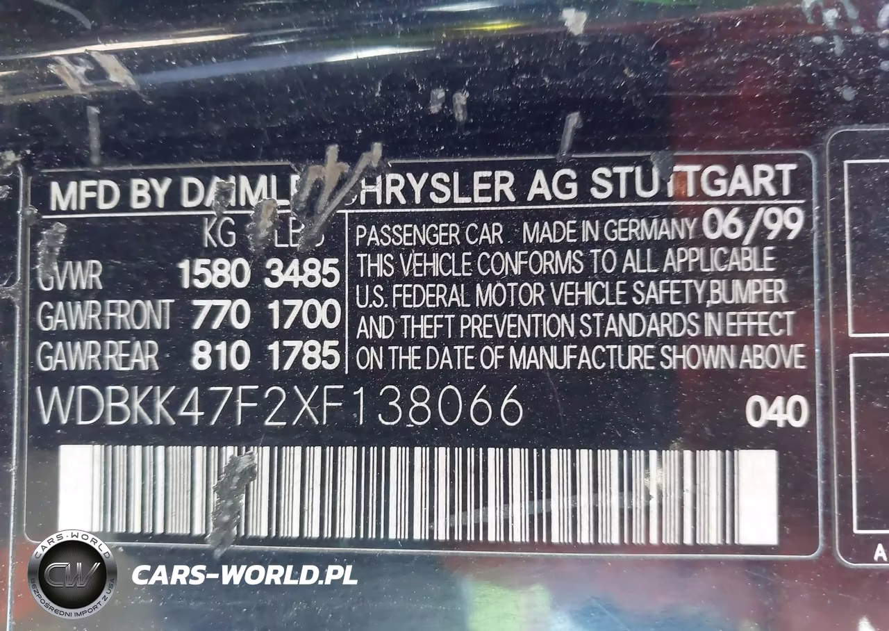 1999 Mercedes-Benz Slk 230 Kompressor VIN:WDBKK47F2XF138066 - 9