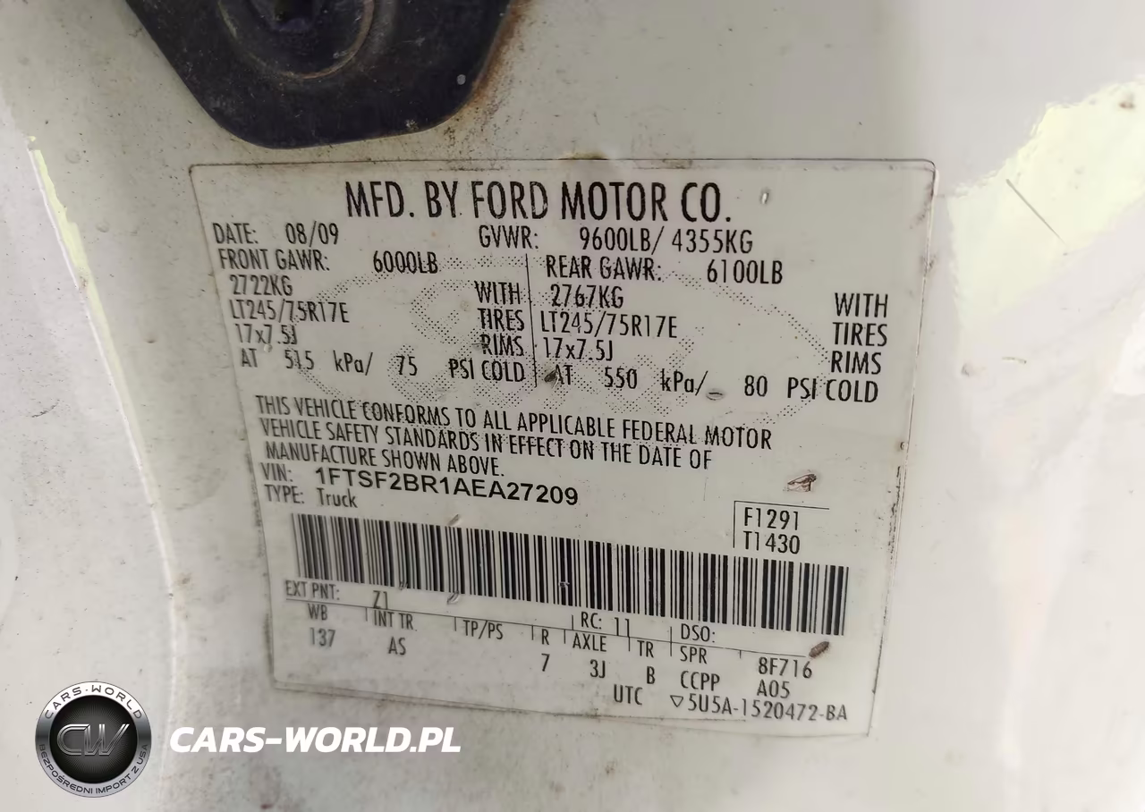 2010 Ford F-250 Xl-Xlt VIN:1FTSF2BR1AEA27209 - 9