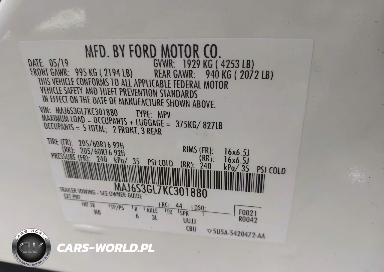 2019 Ford Ecosport Se VIN:MAJ6S3GL7KC301880 - 9