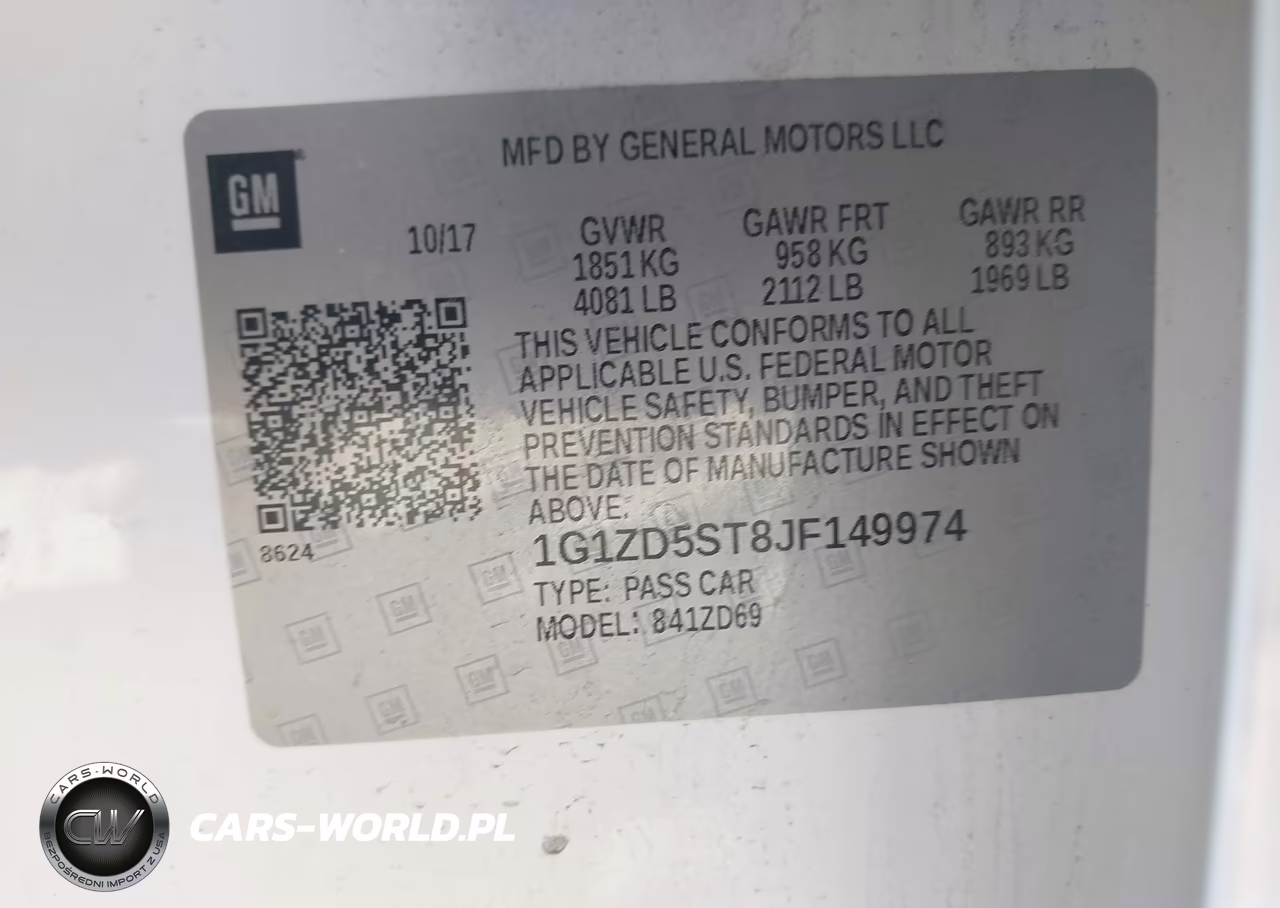 2018 Chevrolet Malibu Lt VIN:1G1ZD5ST8JF149974 - 9