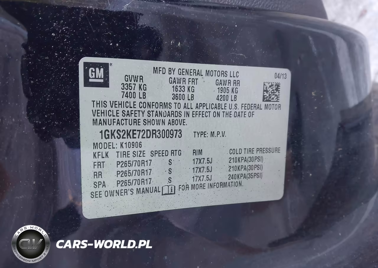2013 GMC Yukon Xl 1500 Slt VIN:1GKS2KE72DR300973 - 9
