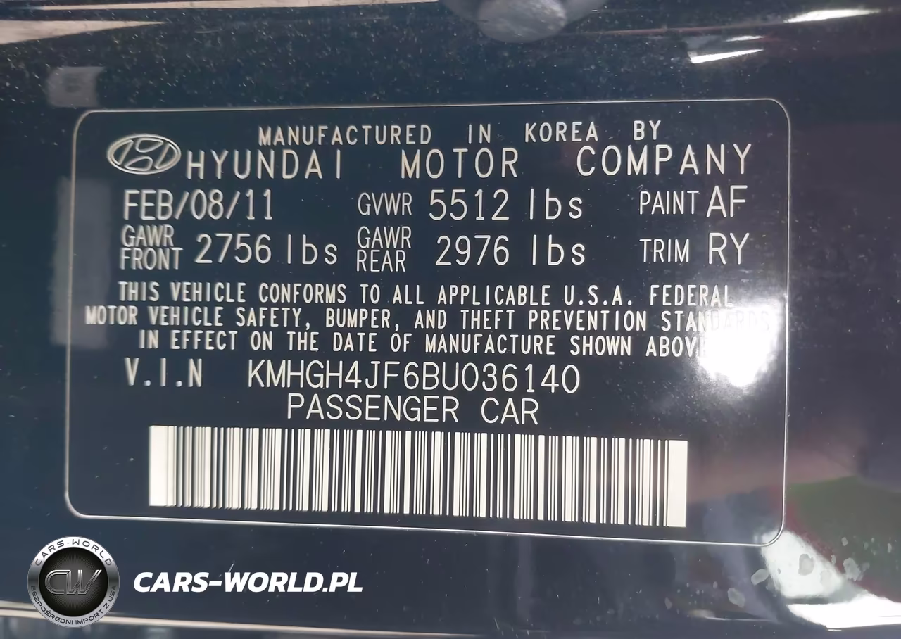 2011 Hyundai Equus Ultimate VIN:KMHGH4JF6BU036140 - 9
