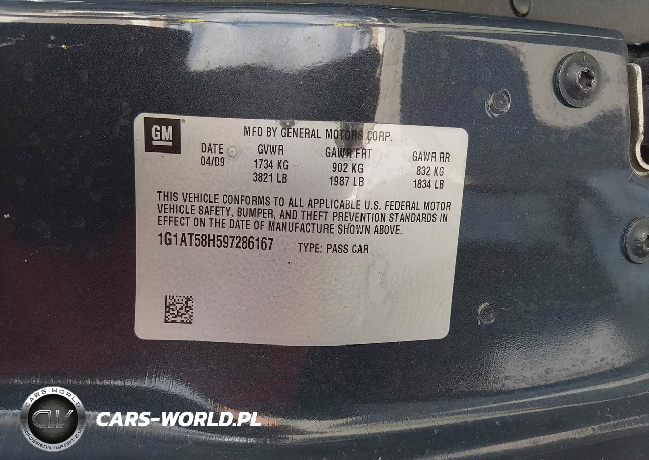 2009 Chevrolet Cobalt Lt VIN:1G1AT58H597286167 - 9
