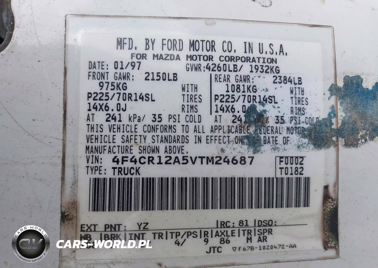 1997 Mazda B2300 Se VIN:4F4CR12A5VTM24687 - 9