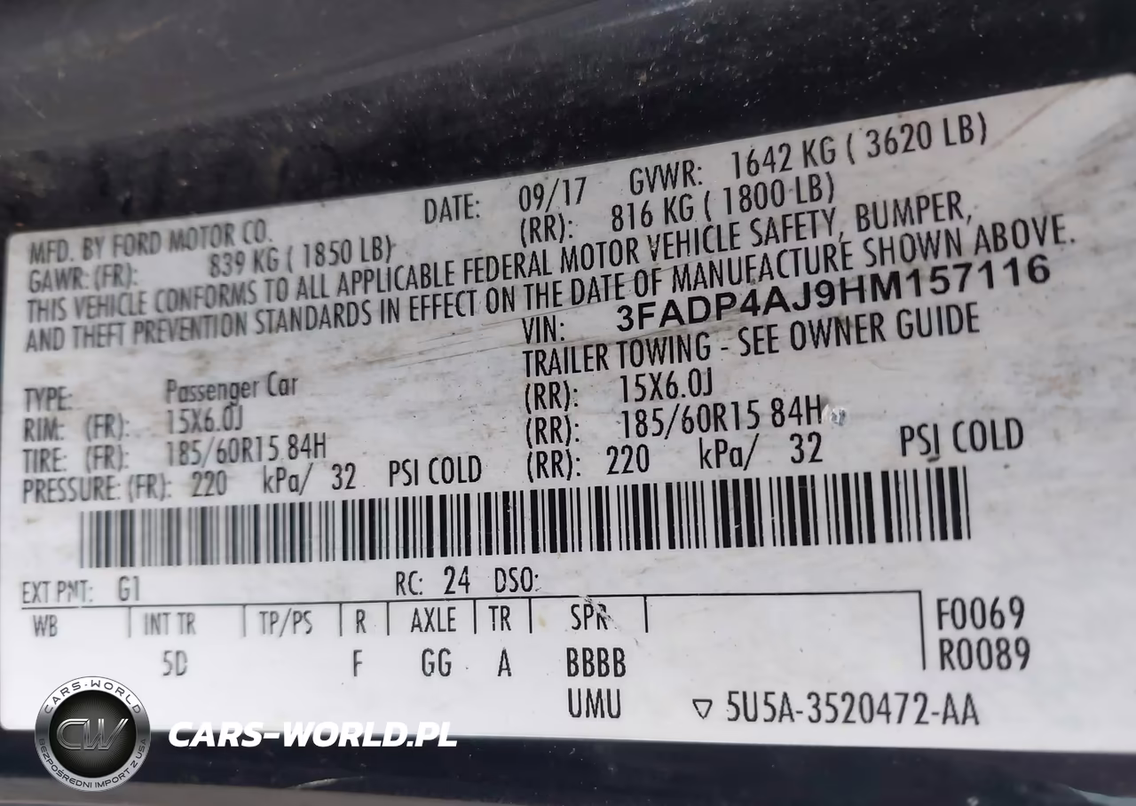 2017 Ford Fiesta S VIN:3FADP4AJ9HM157116 - 9