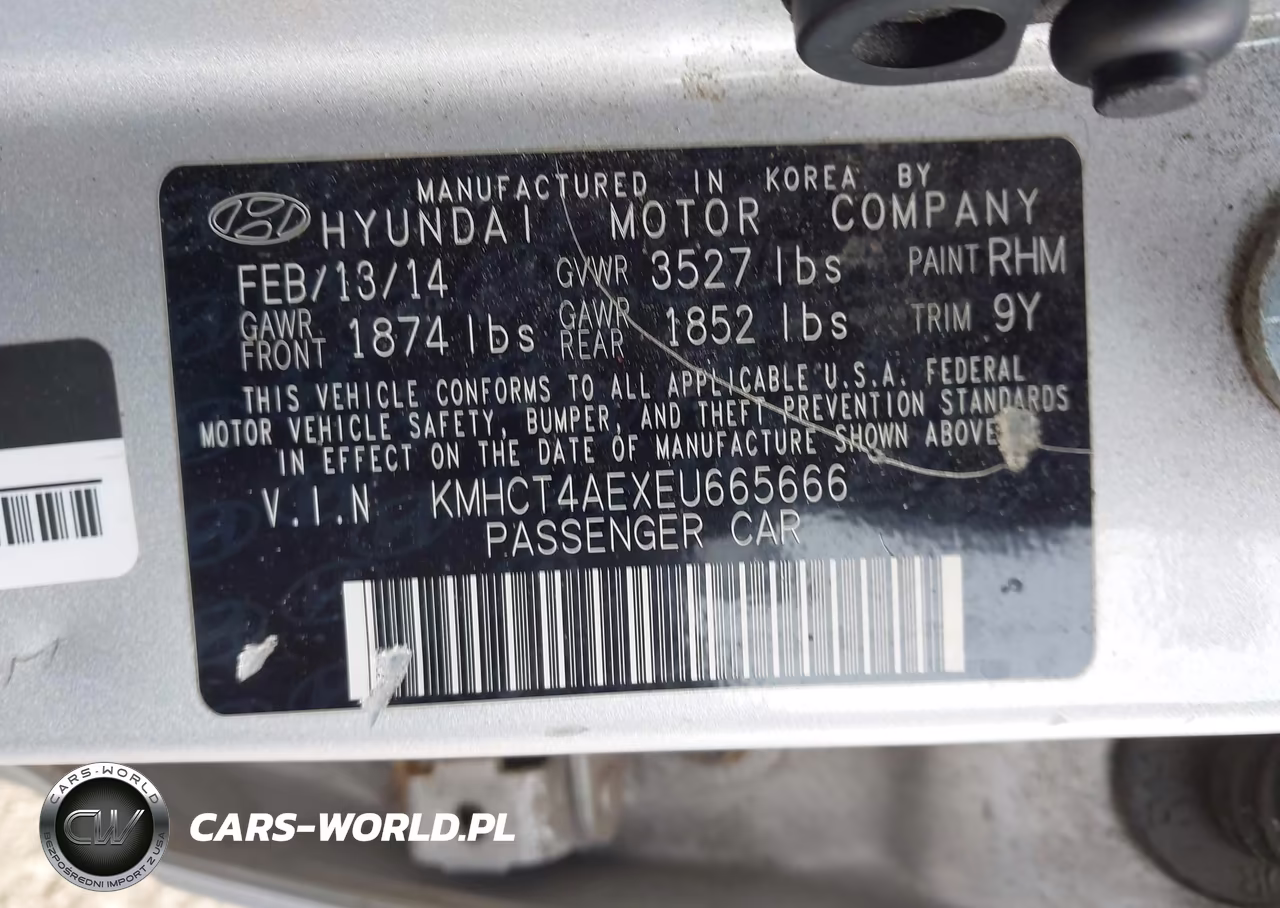 2014 Hyundai Accent Gls VIN:KMHCT4AEXEU665666 - 9