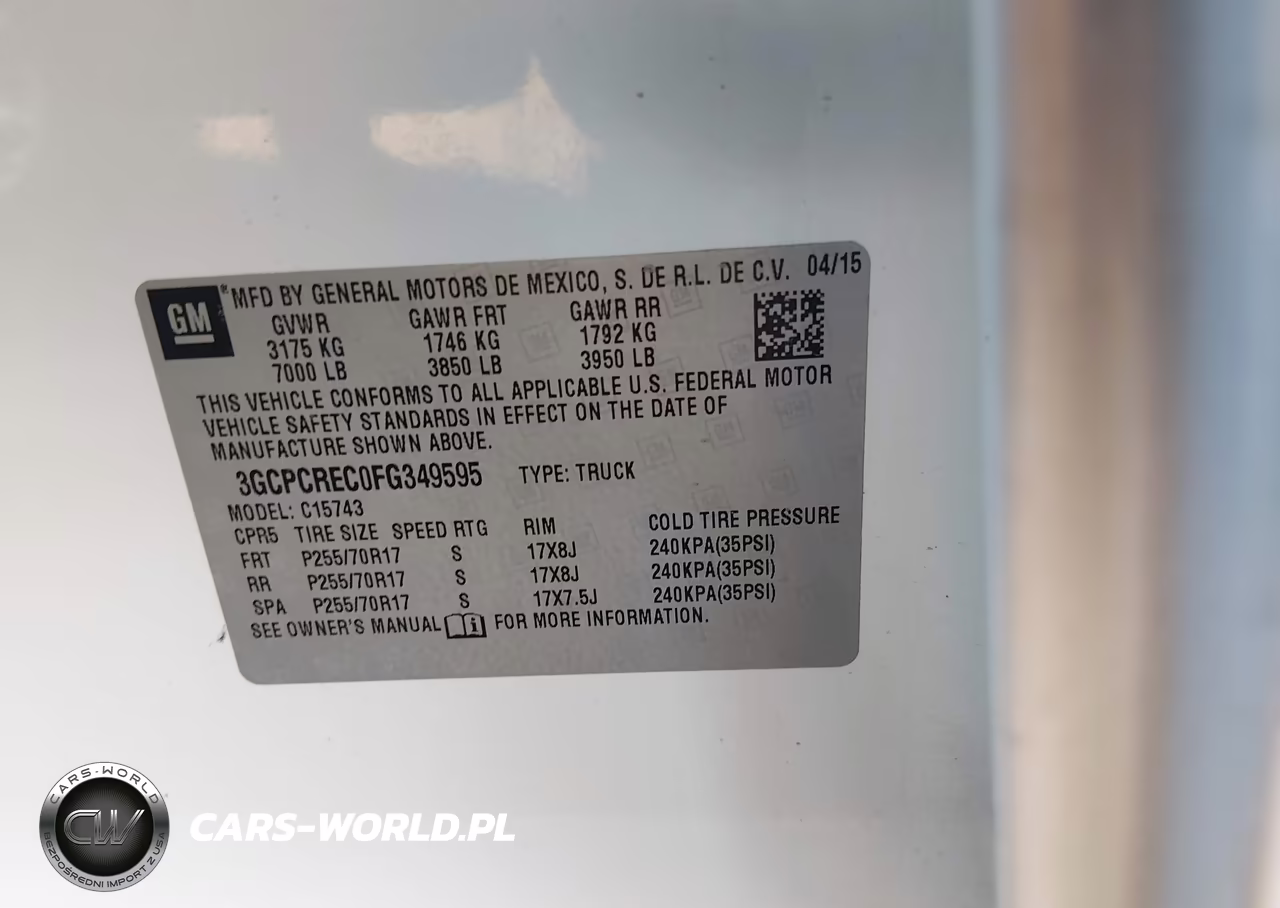 2015 Chevrolet Silverado 1500 1Lt VIN:3GCPCREC0FG349595 - 9