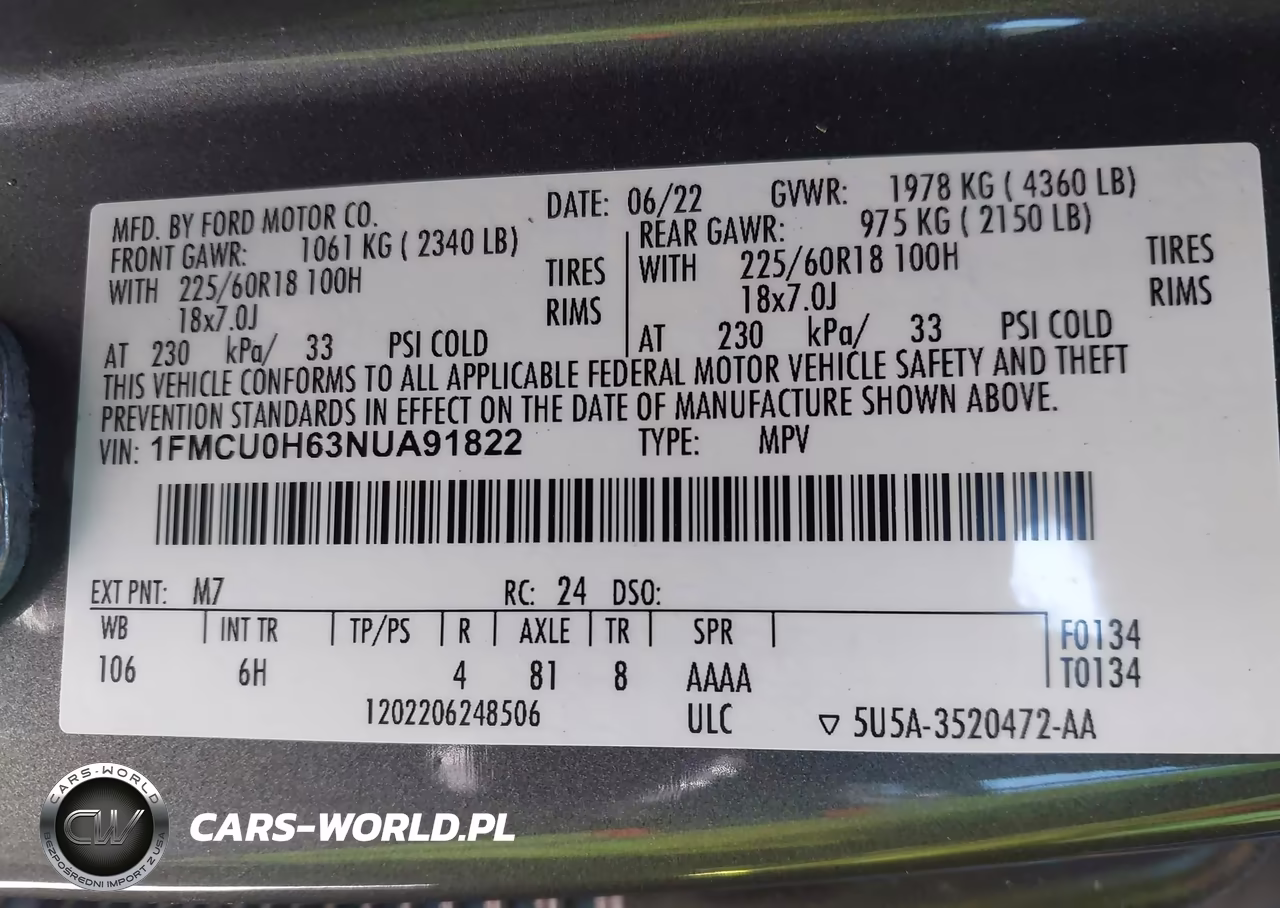 2022 Ford Escape Sel VIN:1FMCU0H63NUA91822 - 9