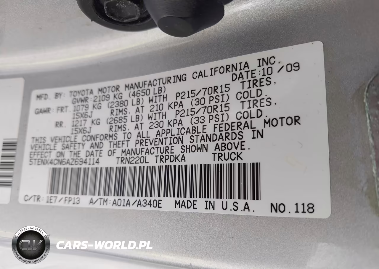 2010 Toyota Tacoma Base VIN:5TENX4CN6AZ694114 - 9