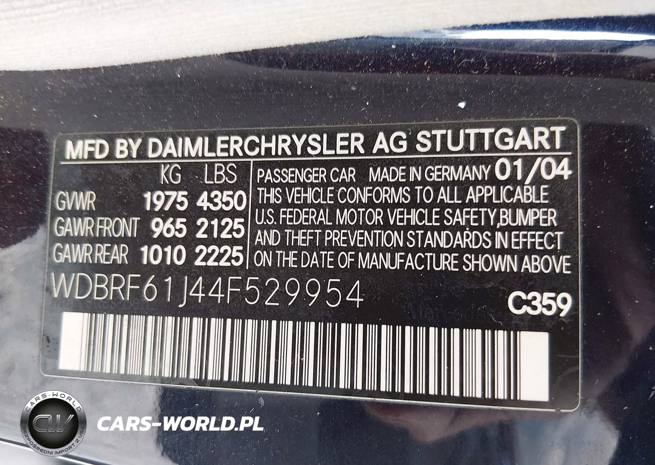 2004 Mercedes-Benz C 240 VIN:WDBRF61J44F529954 - 9
